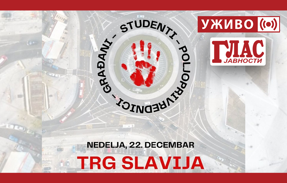 Glas Javnosti će <span style='color:red;'><b>uživo</b></span> prenositi protest građana, studenata i poljoprivrednika u Beogradu